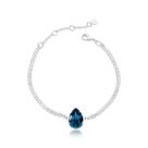 Pulseira Riviera de Zircônias e Gota Azul Revestida em Prata Pulseira Riviera de Zircônias e Gota Azul Revestida em Prata