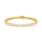 Pulseira Riviera Dourada Com Cristais Redondos