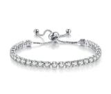 Pulseira Riviera Feminina Zircônia Quadrada Banhada Pulseira Riviera Feminina Zircônia Quadrada Banhada