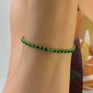 Pulseira Riviera Verde Esmeralda Banhado em Ouro 18k