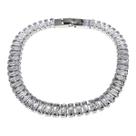 Pulseira Riviera Zirconia Branca Retangular Cravejada Aço Pulseira Riviera Zirconia Branca Retangular Cravejada Aço