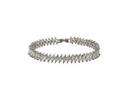 Pulseira Riviera Zircônia Navete Cristal Banhada a Ródio Branco - 17 cm Pulseira Riviera Zircônia Navete Cristal Banhada a Ródio Branco - 17 cm
