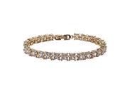 Pulseira Riviera Zircônia Quadrada Cristal Banhada a Ouro - 18 cm Pulseira Riviera Zircônia Quadrada Cristal Banhada a Ouro - 18 cm