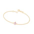 Pulseira rommanel banhada a ouro 18k com zircônia gota - tam.18cm