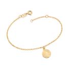 Pulseira rommanel banhado ouro 18k feminina corrente cadeado pingente medalha são bento 19cm 17cm 552173