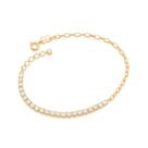 Pulseira rommanel banhado ouro 18k feminina cravejada pedra zircônias 20cm 18cm 551699