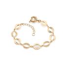 Pulseira rommanel banhado ouro 18k feminina elos ovais 21cm 18cm 551026