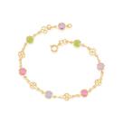 Pulseira rommanel banhado ouro 18k feminina flor trevo colorida 20cm 18cm 550676