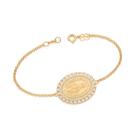 Pulseira Rommanel Banhado Ouro 18K Nossa Senhora das Graças 552241 18cm