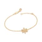 Pulseira rommanel feminina banhado ouro 18k pingente floco de neve 552189