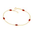 Pulseira Rommanel Fio Elo Português Cristais Vermelho 551614 Comprimento 19 Cm Pulseira Rommanel Fio Elo Português Cristais Vermelho 551614 Comprimento 19 Cm