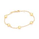 Pulseira Rommanel fio elos 1x1 040 com 5 bolas de 7mm 19/18cm - 550640 Pulseira Rommanel fio elos 1x1 040 com 5 bolas de 7mm 19/18cm - 550640