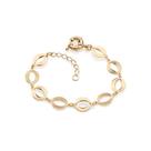 Pulseira Rommanel Fio Elos Ovais Vazados Lisos e Diamantados 551026