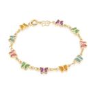 Pulseira Rommanel Infantil Pingente Borboleta Cristal 551618