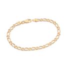 Pulseira Rommanel Masculina Presente Para Homens Com Elos Alternados Banhados Ouro 18k