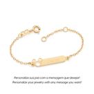 Pulseira rommanel nome banhado ouro 3x 24k 18k e 22k unissex infantil mickey disney 552163