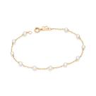 Pulseira Rommanel Pérolas Intercaladas 550687 20 Cm Cor:Dourado