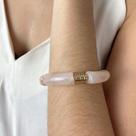 Pulseira Rosa em Resina Mesclada - Acessório Artesanal