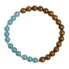 Pulseira S925 em prata esterlina azul, jadeíte e jacarandá Pulseira S925 em prata esterlina azul, jadeíte e jacarandá