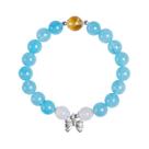 Pulseira S925 em prata esterlina com água-marinha para mulheres Pulseira S925 em prata esterlina com água-marinha para mulheres