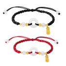 Pulseira S925 Silver Calcedônia para casais com pingente Ping An Pulseira S925 Silver Calcedônia para casais com pingente Ping An