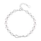 Pulseira S925 Silver Pearl para mulheres com decoração em zircão