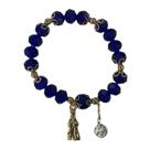Pulseira Santa Sara Imagem Dourada Cristal 10mm e Silicone
