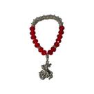 Pulseira São Jorge Vermelho Cristal 10 mm e Silicone