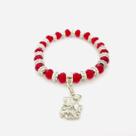 Pulseira São Jorge vermelho cristal e silicone