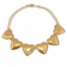 Pulseira Seis Corações Grandes Banhada A Ouro 18k Pulseira Seis Corações Grandes Banhada A Ouro 18k