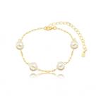 Pulseira Semijoia Pérolas
