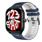 Pulseira Silicone Esportiva compatível com GTS4 A2168 / GTS 4 Mini A2176 - Azul Marinho com Branco
