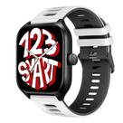 Pulseira Silicone Esportiva compatível com GTS4 A2168 / GTS 4 Mini A2176 - Branco com Preto