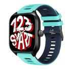 Pulseira Silicone Esportiva compatível com GTS4 A2168 / GTS 4 Mini A2176 - Verde Água com Azul