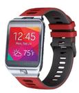 Pulseira Silicone Esportiva Para Smartwatch Gear 2 R380 Cor Vermelho Com preto