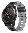 Pulseira Silicone Esportiva Para Stratos 2e3/ Gtr 47mm Cor Preto Com Cinza