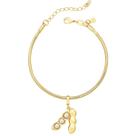 Pulseira Soja 3 Pérolas Revestida em Ouro