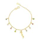 Pulseira Soja Infantil com Cristais Coloridos Revestido em Ouro