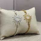Pulseira sol vazado com cordão baiano 2mm ouro
