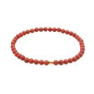 Pulseira South Red Agate Beaded 4 mm com miçangas redondas minúsculas