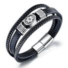Pulseira Star Emblem para homens, pulseira de couro PU de várias camadas Pulseira Star Emblem para homens, pulseira de couro PU de várias camadas