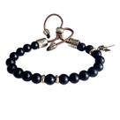 Pulseira sting de pedra natural preta.