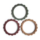 Pulseira Teether Mushie Flower, pacote com 3 unidades, tomilho seco natural