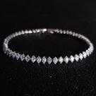 Pulseira Tennis De Prata Com Corte Marquise Oval Quadrado Para Mulheres, Joia De Luxo Para Presente