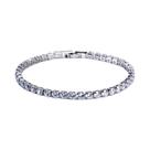 Pulseira Tennis De Zircônia Cúbica Prateada 4mm Iced out Para Mulheres E Homens Joias CZ