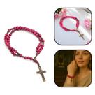 Pulseira Terço Acampamento Madeira Rosa 4 mm Pulseira Terço Acampamento Madeira Rosa 4 mm