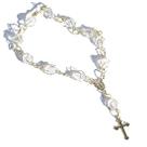 Pulseira Terço com Cristal Rolado Dourado - 5 Unidades