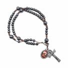 Pulseira Terço de Pulso das Mãos Ensanguentadas de Jesus Hematita