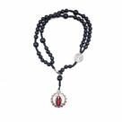 Pulseira Terço de Pulso das Santas Chagas e São Bento Preta Pulseira Terço de Pulso das Santas Chagas e São Bento Preta