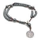 Pulseira Terço De Pulso Medalha De São Bento Hematita